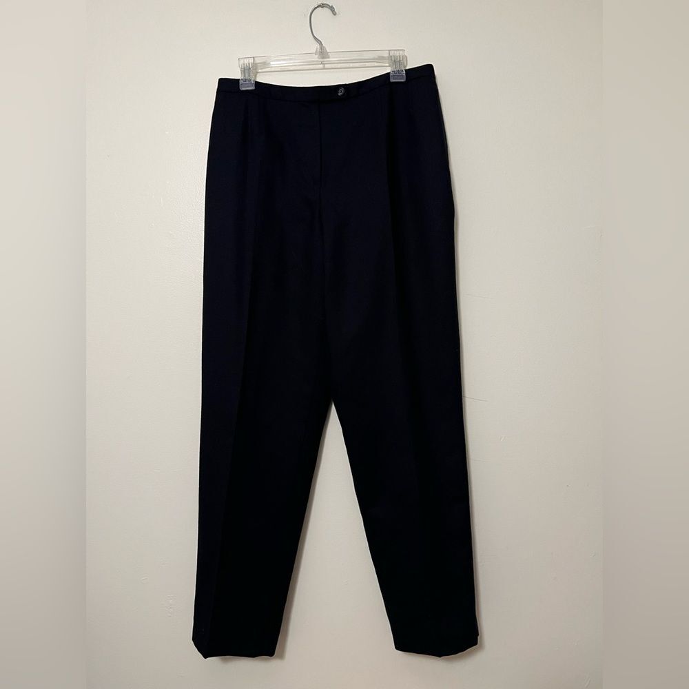 Harvé Benard Sport 100% Wool Black Trousers Size 14